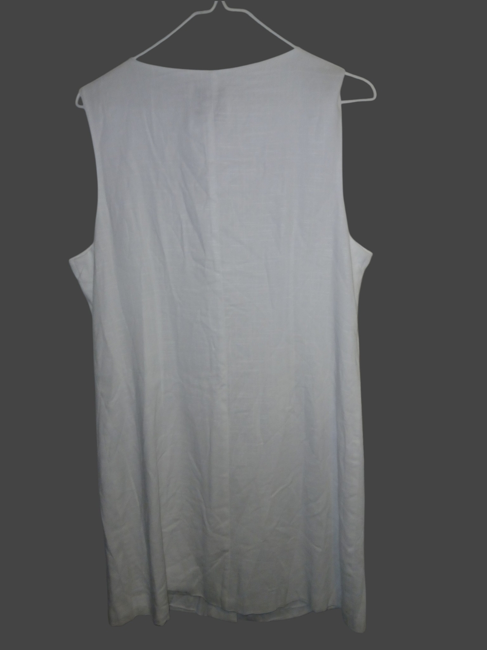 Paper Heart White Button-Front Sleeveless Dress Linen Blend XL - Picture 2 of 4